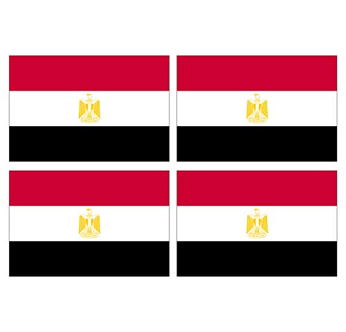 Supstick Lot de 4 Autocollants Stickers Drapeau de Pays Nation Egypte Format 12x8cm