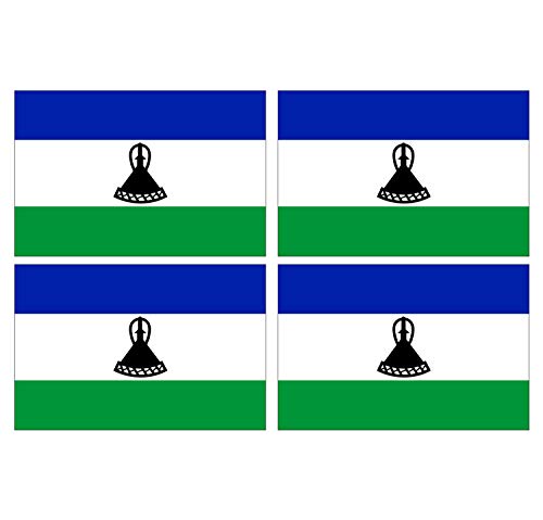 Supstick Lot de 4 Autocollants Stickers Drapeau de Pays Nation Lesotho Format 12x8cm