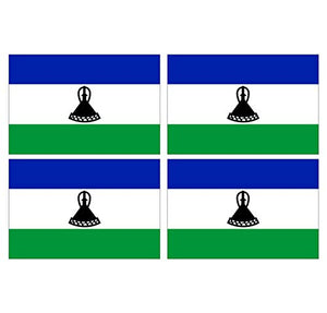 Supstick Lot de 4 Autocollants Stickers Drapeau de Pays Nation Lesotho Format 12x8cm