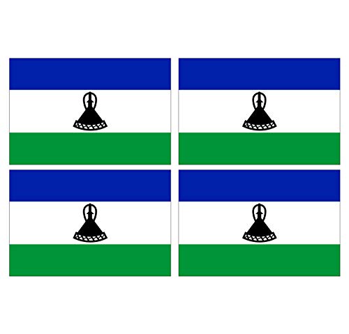 Supstick Lot de 4 Autocollants Stickers Drapeau de Pays Nation Lesotho Format 12x8cm