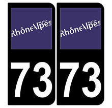 Supstick 2 Stickers Autocollants Plaques Immatriculation Auto Dept 73 Rhône Alpes Noir Angles Arrondis