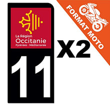 Supstick 2 Stickers Autocollants Plaques Immatriculation Moto Dept 11 Occitanie Noir 1 Angle Arrondi
