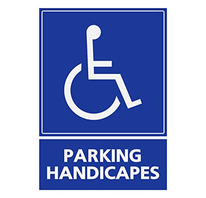 Panneau Rigide Handicapé - Personne à mobilité réduite Parking handicapés 12x16cm épaisseur 3mm