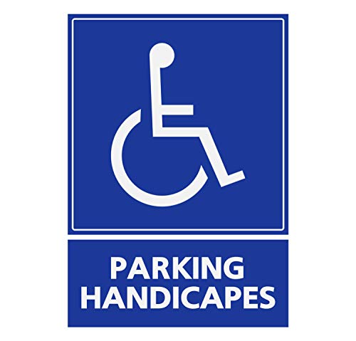 Panneau Rigide Handicapé - Personne à mobilité réduite Parking handicapés 15x20cm épaisseur 3mm