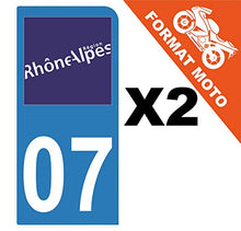 Supstick 2 Stickers Autocollants Plaques Immatriculation Moto Dept 07 Rhône Alpes Bleu Clair 1 Angle Arrondi