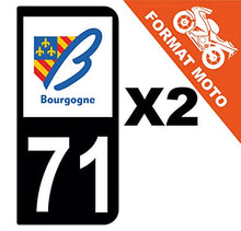 Supstick 2 Stickers Autocollants Plaques Immatriculation Moto Dept 71 Bourgogne Noir 2 Angles Arrondis
