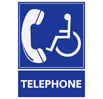 Panneau RigideHandicapé - Personne à mobilité réduite téléphone Dispositif Handicap 12x16cm épaisseur 3mm