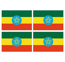 Supstick Lot de 4 Autocollants Stickers Drapeau de Pays Nation éthiopie Format 6x4cm
