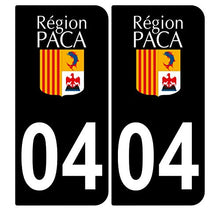 Supstick 2 Stickers Autocollants Plaques Immatriculation Auto Dept 04 Paca Noir Angles Arrondis