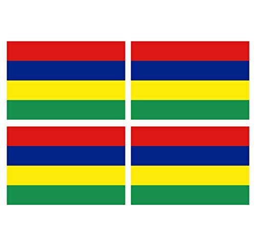 Supstick Lot de 4 Autocollants Stickers Drapeau de Pays Nation république de Maurice Format 12x8cm