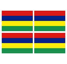 Supstick Lot de 4 Autocollants Stickers Drapeau de Pays Nation république de Maurice Format 12x8cm
