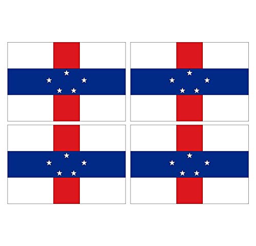 Supstick Lot de 4 Autocollants Stickers Drapeau de Pays Nation Antilles hollandaises Format 12x8cm