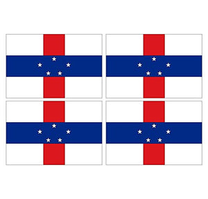 Supstick Lot de 4 Autocollants Stickers Drapeau de Pays Nation Antilles hollandaises Format 12x8cm