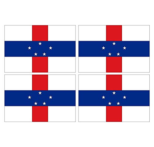 Supstick Lot de 4 Autocollants Stickers Drapeau de Pays Nation Antilles hollandaises Format 12x8cm