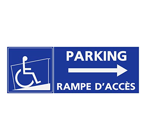Supstick Autocollants Stickers Handicapé - Personne à mobilité réduite Rampe d’accès flèche Droite Format rectangulaire 18x6cm