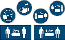 Lot panel d’autocollants stickers signalétique - cercle 30x30cm - rectangle 30x10,5cm couleur bleu marine