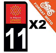 Supstick 2 Stickers Autocollants Plaques Immatriculation Moto Dept 11 Languedoc Roussillon Noir 1 Angle Arrondi