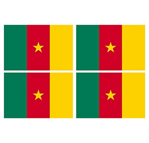 Supstick Lot de 4 Autocollants Stickers Drapeau de Pays Nation Cameroun Format 12x8cm