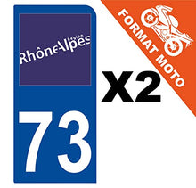 Supstick 2 Stickers Autocollants Plaques Immatriculation Moto Dept 73 Rhône Alpes Bleu Foncé 1 Angle Arrondi