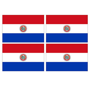 Supstick Lot de 4 Autocollants Stickers Drapeau de Pays Nation Paraguay Format 6x4cm