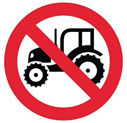 Panneau Rigide Interdit au Tracteur Diamètre 20x20cm épaisseur 3mm