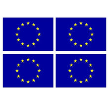 Supstick Lot de 4 Autocollants Stickers Drapeau de Pays Nation Union européenne Format 6x4cm