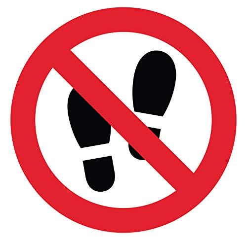 Autocollant Stickers Interdit de Marcher Diamètre 15x15cm - supstick.fr