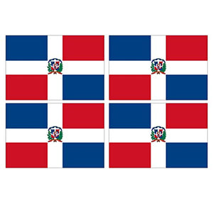 Supstick Lot de 4 Autocollants Stickers Drapeau de Pays Nation république Dominicaine Format 6x4cm