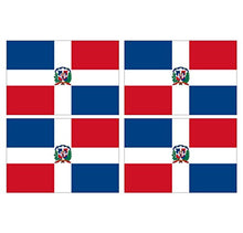 Supstick Lot de 4 Autocollants Stickers Drapeau de Pays Nation république Dominicaine Format 12x8cm