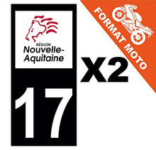 Supstick 2 Stickers Autocollants Plaques Immatriculation Moto Dept 17 Nouvelle Aquitaine Noir Angles Carrés