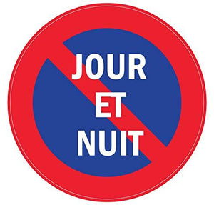 Autocollant Stickers Interdit de stationner Diamètre 5x5cm - supstick.fr