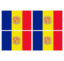 Supstick Lot de 4 Autocollants Stickers Drapeau de Pays Nation Andorre Format 12x8cm
