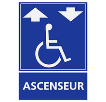 Panneau Rigide Handicapé - Personne à mobilité réduite Ascenseur 12x16cm épaisseur 3mm