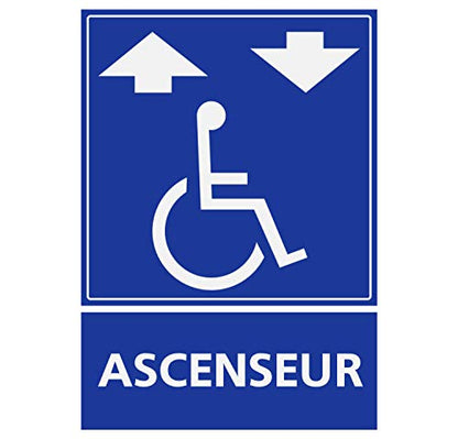 Panneau Rigide Handicapé - Personne à mobilité réduite Ascenseur 12x16cm épaisseur 3mm