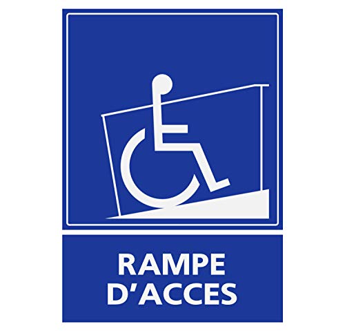 Panneau Rigide Handicapé - Personne à mobilité réduite Rampe d’accès 12x16cm épaisseur 3mm