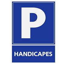 Panneau Rigide Handicapé - Personne à mobilité réduite Parking handicapés 9x12cm épaisseur 3mm