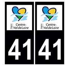 Supstick 2 Stickers Autocollants Plaques Immatriculation Auto Dept 41 Centre Val de Loire Noir Angles Carrés