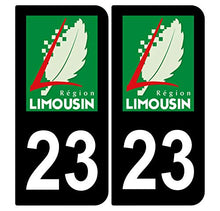 Supstick 2 Stickers Autocollants Plaques Immatriculation Auto Dept 23 Limousin Noir Angles Arrondis