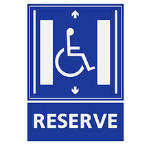 Supstick Autocollants Stickers Handicapé - Personne à mobilité réduite Ascenseur réservé 12x16cm