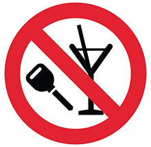 Autocollant Stickers Interdit de Boire Diamètre 8x8cm