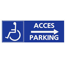 Supstick Autocollants Stickers Handicapé - Personne à mobilité réduite accès Parking flèche Gauche Format rectangulaire 10x30cm
