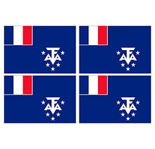 Supstick Lot de 4 Autocollants Stickers Drapeau de Pays Nation Territoire français du sud Format 12x8cm