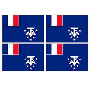 Supstick Lot de 4 Autocollants Stickers Drapeau de Pays Nation Territoire français du sud Format 12x8cm