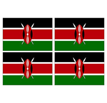 Supstick Lot de 4 Autocollants Stickers Drapeau de Pays Nation Kenya Format 6x4cm