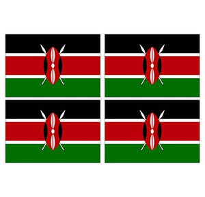 Supstick Lot de 4 Autocollants Stickers Drapeau de Pays Nation Kenya Format 6x4cm