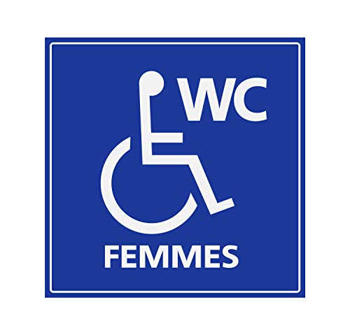 Panneau Rigide Handicapé - Personne à mobilité réduite WC Femmes 20x20cm épaisseur 3mm