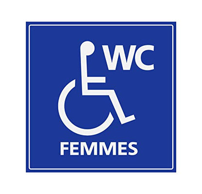 Panneau Rigide Handicapé - Personne à mobilité réduite WC Femmes 15x15cm épaisseur 3mm