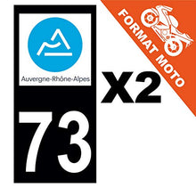 Supstick 2 Stickers Autocollants Plaques Immatriculation Moto Dept 73 Auvergne Rhône Alpes Noir Angles Carrés