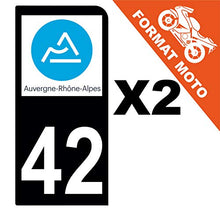 Supstick 2 Stickers Autocollants Plaques Immatriculation Moto Dept 42 Auvergne Rhône Alpes Noir 1 Angle Arrondi