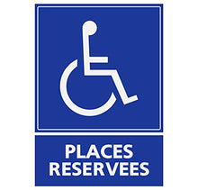 Panneau Rigide Handicapé - Personne à mobilité réduite Parking handicapés Places réservées 15x20cm épaisseur 3mm